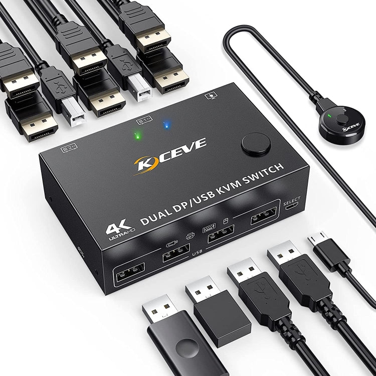 KC-KVM202DPA-USB2.0 DP 3DP+3DP KVM Switch, KC-KVM202DPA