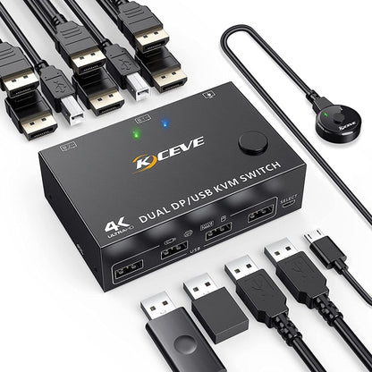 KC-KVM202DPA-USB2.0 DP 3DP+3DP KVM Switch, KC-KVM202DPA