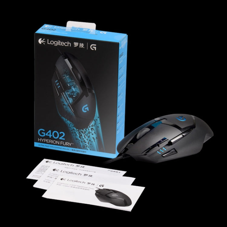 Logitech G402 USB Interface 8-keys 4000DPI Five-speed Adjustable High-speed Tracking Wired Optical Gaming Mouse, Length: 2m
