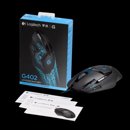 Logitech G402 USB Interface 8-keys 4000DPI Five-speed Adjustable High-speed Tracking Wired Optical Gaming Mouse, Length: 2m