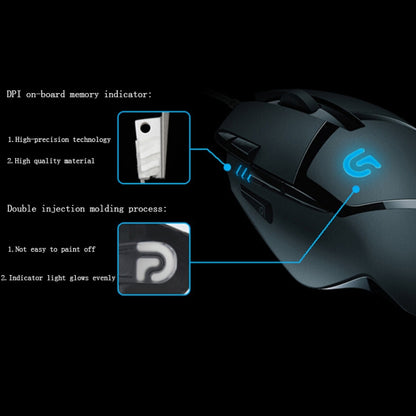 Logitech G402 USB Interface 8-keys 4000DPI Five-speed Adjustable High-speed Tracking Wired Optical Gaming Mouse, Length: 2m