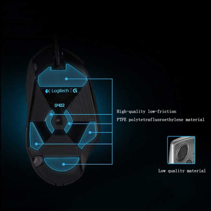 Logitech G402 USB Interface 8-keys 4000DPI Five-speed Adjustable High-speed Tracking Wired Optical Gaming Mouse, Length: 2m
