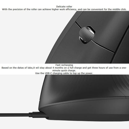 Logitech MX Vertical 4000DPI USB-C / Type-C + Unifying + Bluetooth Three-mode Ergonomic Wireless Vertical Optical Mouse, MX Vertical