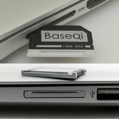 BASEQI Hidden Aluminum Alloy High Speed SD Card Case for Dell XPS 15.6 inch (9560 / 9570) Laptop, For Dell XPS 15.6 inch 9560