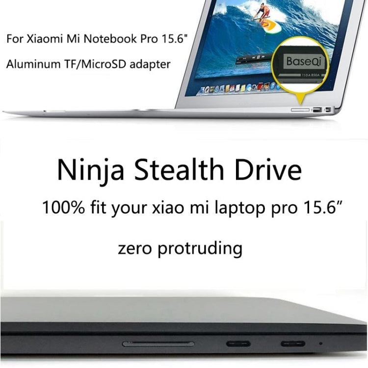 BASEQI Hidden Aluminum Alloy SD Card Case for Xiaomi Pro 15.6 inch MX250 Laptop, For Xiaomi Pro 15.6 inch MX250
