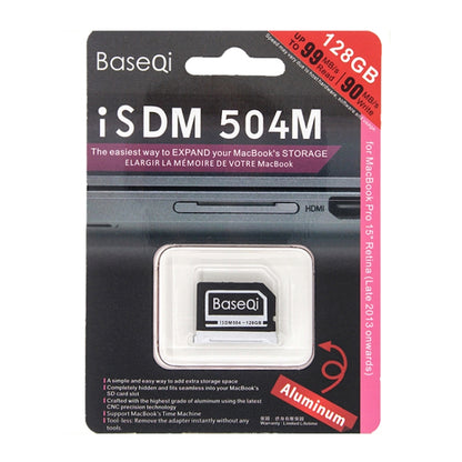 BASEQI 504MSV 128GB Aluminum Alloy Micro SD(TF) Memory Card for Macbook Pro Retina 15 inch (End of 2013 - after) Laptops, For Macbook Pro Retina 15(2013 Early)