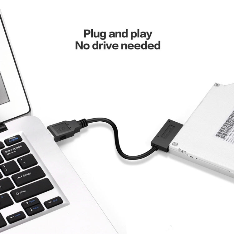 Professional USB 2.0 to 7+6Pin Slimline SATA Cable Adapter Indicator , USB 2.0