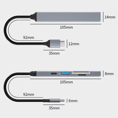 ADS-806C 5 in 1 USB-C / Type-C to USB 3.0 + USB-C / Type-C + SD/TF + USB2.0 HUB Docking Station, 5 in 1