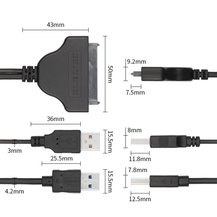 USB 3.0 to SATA 3G USB Easy Drive Cable, Cable Length: 15cm, USB 3.0 to SATA 3G
