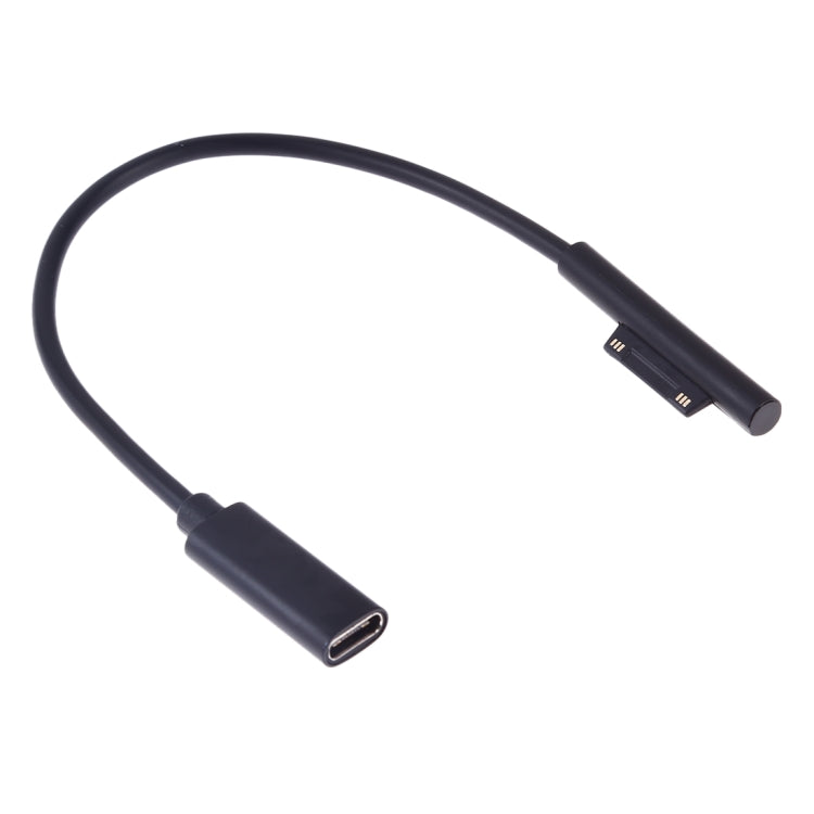 USB-C / Type-C Female to 6 Pin Male Laptop PD Fast Charging Cable for Microsoft Surface Pro 9 / 8 / 7 / 6 / 5 / 4 / 3, Cable Length: 0.2m, Pro 9 / 8 / 7 / 6 / 5 / 4 / 3 to USB-C / Type-C Female Black...