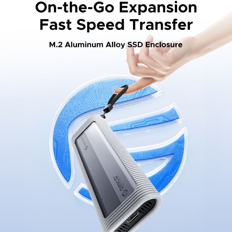 ORICO AXM2-G2-GY-BP M.2 NVMe SSD Enclosure with Silicone Protective Case & Type-C Case, AXM2-G2-GY-BP