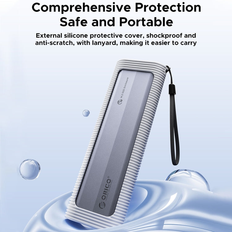 ORICO AXM2-G2-GY-BP M.2 NVMe SSD Enclosure with Silicone Protective Case & Type-C Case, AXM2-G2-GY-BP