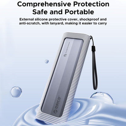 ORICO AXM2-G2-V1-GY-BP M.2 NVMe SSD Enclosure with Silicone Protective Case & Type-C+USB Case, AXM2-G2-V1-GY-BP