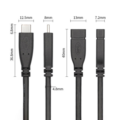 USB 3.1 Type-C / USB-C Male to Type-C / USB-C Female Gen2 Adapter Cable, Length: 1m, Length: 1m