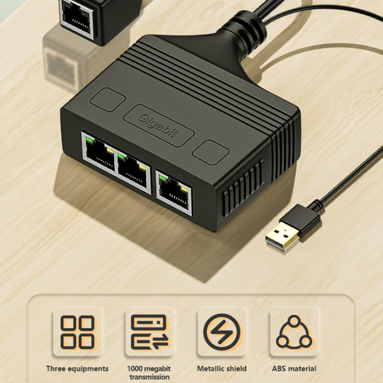 Female RJ45 3 in 1 Gigabit Network Splitter Cable Ethernet Network Coupler, Female 3 in 1 Gigabit