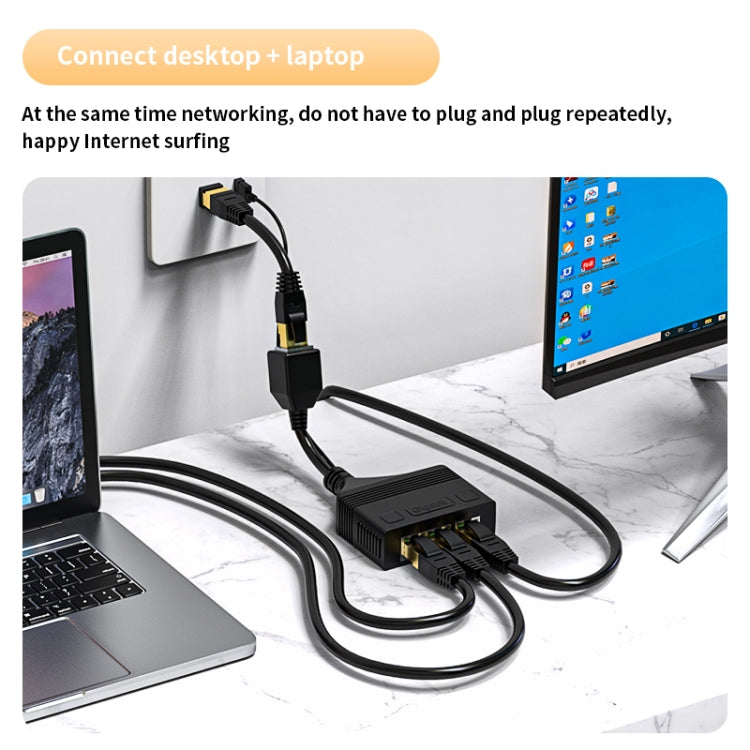 Female RJ45 3 in 1 Gigabit Network Splitter Cable Ethernet Network Coupler, Female 3 in 1 Gigabit