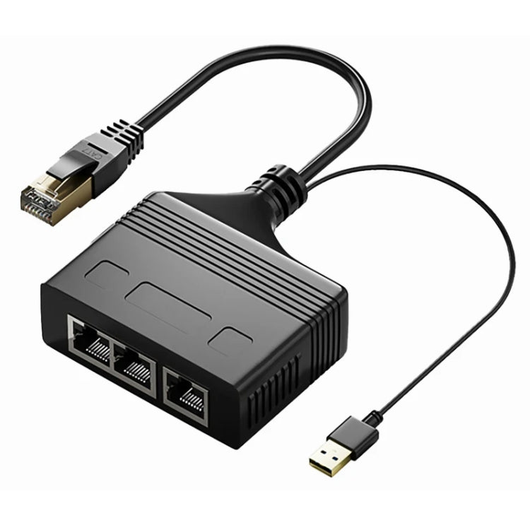 Male RJ45 3 in 1 100M Network Splitter Cable Ethernet Network Coupler, Male 3 in 1 100M
