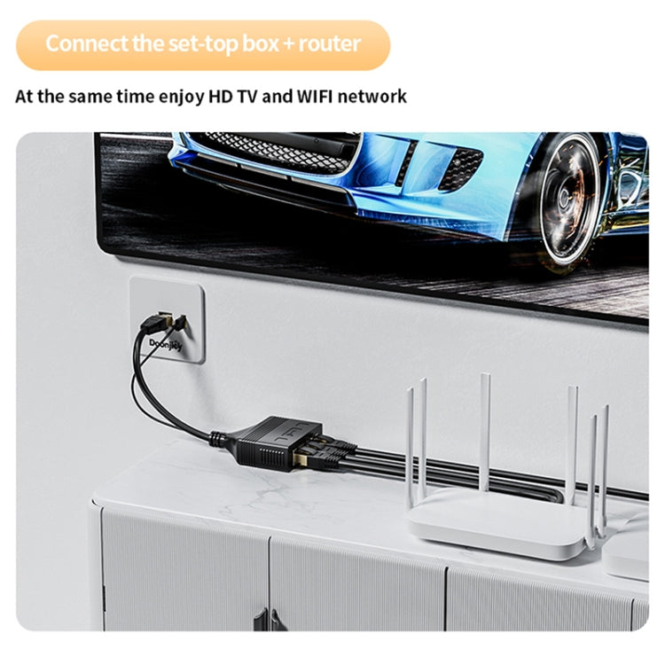 Male RJ45 3 in 1 100M Network Splitter Cable Ethernet Network Coupler, Male 3 in 1 100M
