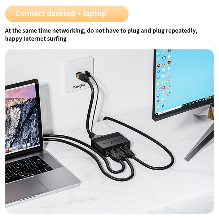 Male RJ45 3 in 1 100M Network Splitter Cable Ethernet Network Coupler, Male 3 in 1 100M