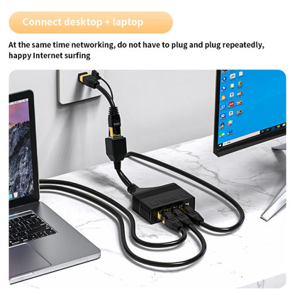 Female RJ45 3 in 1 100M Network Splitter Cable Ethernet Network Coupler, Female 3 in 1 100M