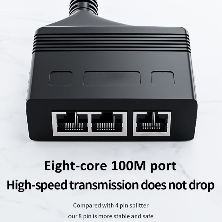 Female RJ45 3 in 1 100M Network Splitter Cable Ethernet Network Coupler, Female 3 in 1 100M