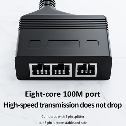 Female RJ45 3 in 1 100M Network Splitter Cable Ethernet Network Coupler, Female 3 in 1 100M
