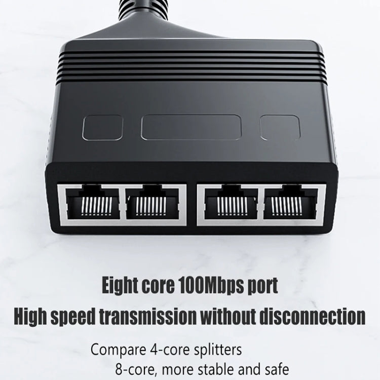 Female RJ45 4 in 1 100M Network Splitter Cable Ethernet Network Coupler, Female 4 in 1 100M
