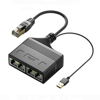 Male RJ45 4 in 1 Gigabit Network Splitter Cable Ethernet Network Coupler, Male 4 in 1 Gigabit