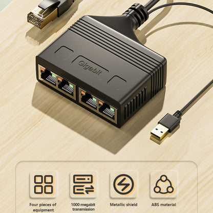Male RJ45 4 in 1 Gigabit Network Splitter Cable Ethernet Network Coupler, Male 4 in 1 Gigabit