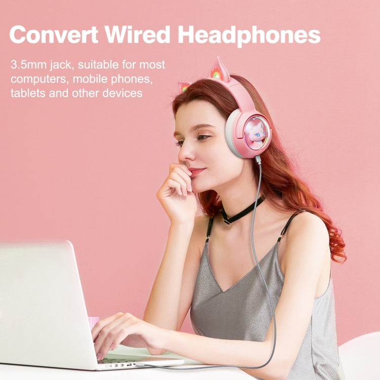 B5 Cat Ear Design USB-C / Type-C RGB Wireless Bluetooth HiFi Headset