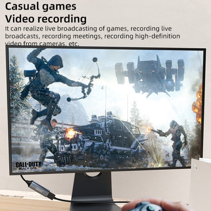 4K 30Hz HDMI to USB-C / Type-C HD Video Capture Card with Cable, HDMI to Type-C