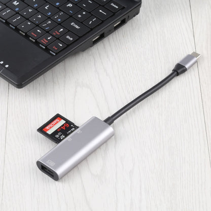 NK-3040 3 in 1 USB-C / Type-C Male to USB Female + SD / TF Card Slots Adapter SD / TF Card Reader, NK-3040