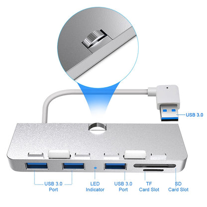 Rocketek For iMac USB3.0 x 3 + SD / TF Multi-function HUB Expansion Dock, USB3.0 x 3 + SD / TF