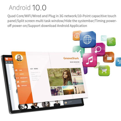 21.5 inch LCD Display Digital Photo Frame, 4GB+32GB, RK3399 up to 2.0GHz, Android 10, Support WiFi & Ethernet & BT