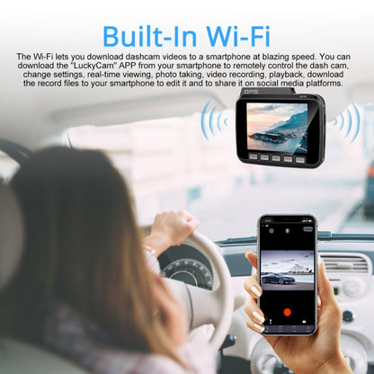GS63H Car DVR Camera 2.4 inch LCD Screen HD 2880 x 2160P 150 Degree Wide Angle Viewing, Support Motion Detection / TF Card / G-Sensor / GPS / WiFi / HDMI, GS63H