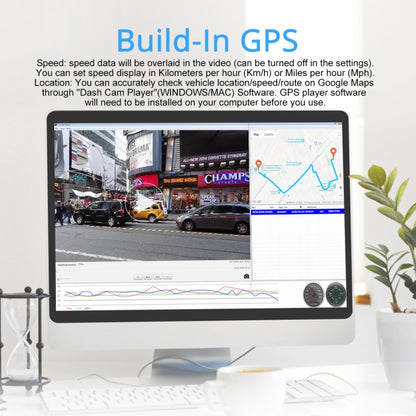 GS63H Car DVR Camera 2.4 inch LCD Screen HD 2880 x 2160P 150 Degree Wide Angle Viewing, Support Motion Detection / TF Card / G-Sensor / GPS / WiFi / HDMI, GS63H