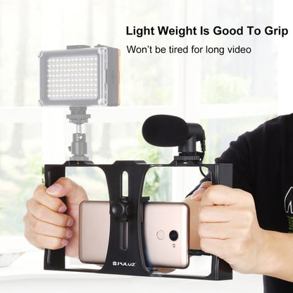 PULUZ 2 in 1 Live Broadcast Smartphone Video Rig + Microphone Kits for iPhone, Galaxy, Huawei, Xiaomi, HTC, LG, Google, and Other Smartphones, Vlogging Rig+Mic