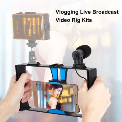 PULUZ 2 in 1 Live Broadcast Smartphone Video Rig + Microphone Kits for iPhone, Galaxy, Huawei, Xiaomi, HTC, LG, Google, and Other Smartphones, Vlogging Rig+Mic