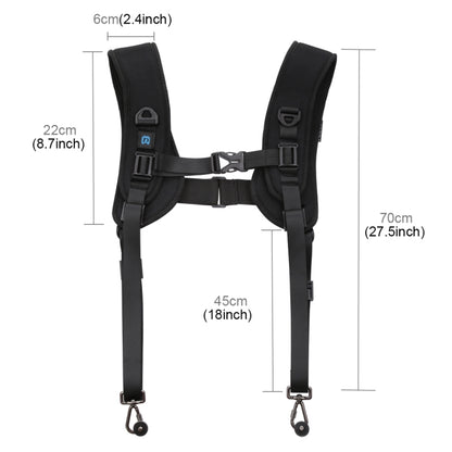 PULUZ 2 in 1 Multi-functional Bundle Waistband Strap + Double Shoulders Strap Kits with Hook for SLR / DSLR Cameras, 2 in 1 Kits