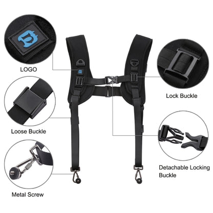 PULUZ 2 in 1 Multi-functional Bundle Waistband Strap + Double Shoulders Strap Kits with Hook for SLR / DSLR Cameras, 2 in 1 Kits