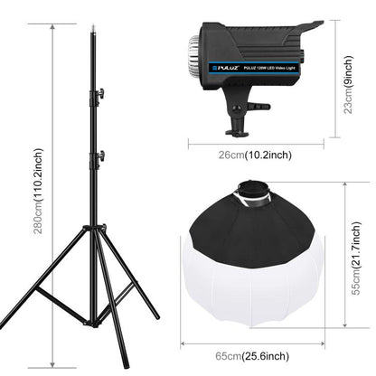 PULUZ 220V 120W Studio Video Light + 2.8m Light Holder + 65cm Foldable Lantern Softbox Photography Kit, 120W 2700K-6500K Light 2.8m Light Holder Kit EU Plug, 120W 2700K-6500K Light 2.8m Light Holder Kit UK Plug...