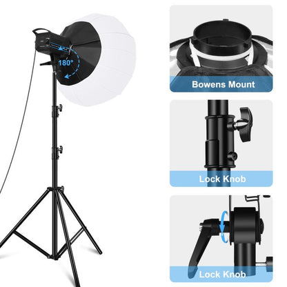 PULUZ 220V 120W Studio Video Light + 2.8m Light Holder + 65cm Foldable Lantern Softbox Photography Kit, 120W 2700K-6500K Light 2.8m Light Holder Kit EU Plug, 120W 2700K-6500K Light 2.8m Light Holder Kit UK Plug...