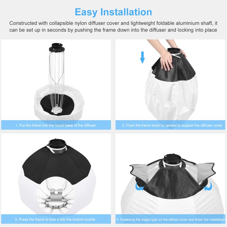 PULUZ 220V 120W Studio Video Light + 2.8m Light Holder + 65cm Foldable Lantern Softbox Photography Kit, 120W 2700K-6500K Light 2.8m Light Holder Kit EU Plug, 120W 2700K-6500K Light 2.8m Light Holder Kit UK Plug...