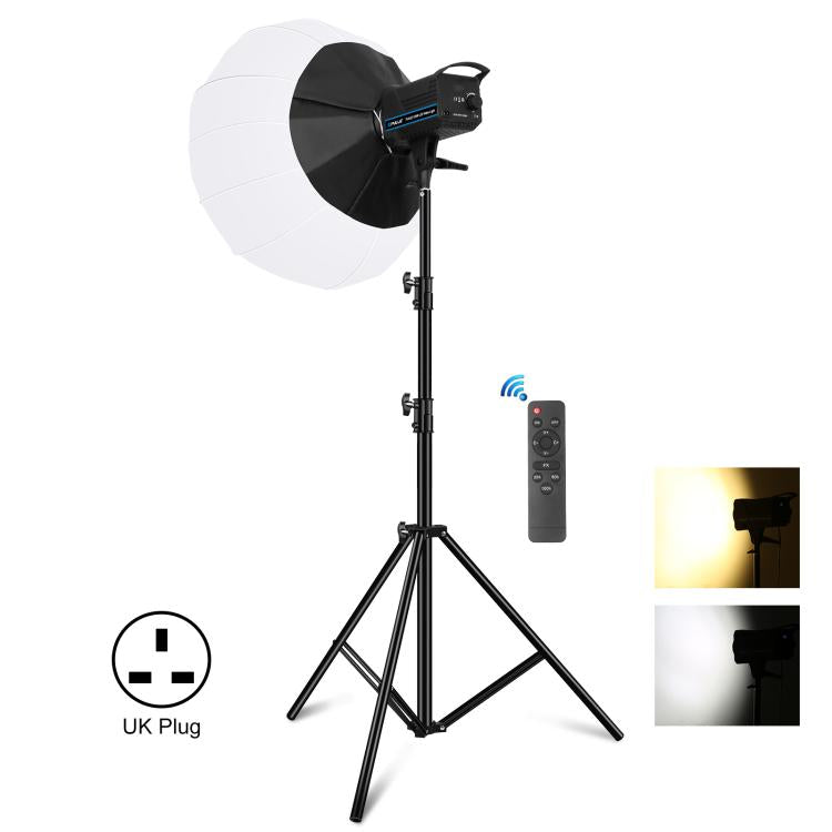 PULUZ 220V 120W Studio Video Light + 2.8m Light Holder + 65cm Foldable Lantern Softbox Photography Kit, 120W 2700K-6500K Light 2.8m Light Holder Kit EU Plug, 120W 2700K-6500K Light 2.8m Light Holder Kit UK Plug...
