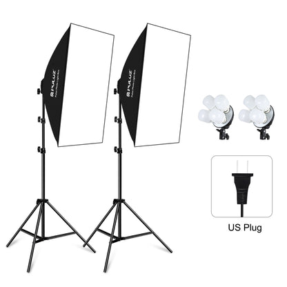 PULUZ Softbox Lighting Kit 2 PCS 50x70cm Professional Photo Studio Photography Light Equipment with 8 x E27 20W E27 Socket Bulb Photography Lighting Kit for Filming Portrait Shooting / Fashion Advertising Photography, 2 PCS 4 x Bulb Kit EU Plug...