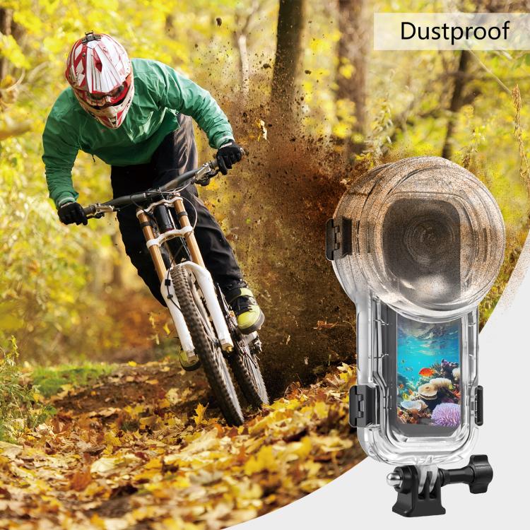For Insta360 X5 PULUZ 60m Waterproof Sealed Diving Case with Silicone Lens Cover, Diving Case with Silicone Lens Cover
