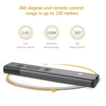 DOOSL DSIT036 Red Laser Pointer 2.4GHz Wireless Presenter PowerPoint Clicker, Red Laser