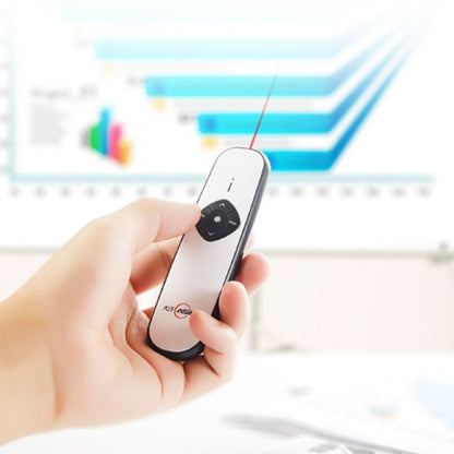ASiNG A800 USB Charging 2.4GHz Wireless Presenter PowerPoint Clicker Representation Remote Control Pointer, Control Distance: 100m, Distance: 100m(White)