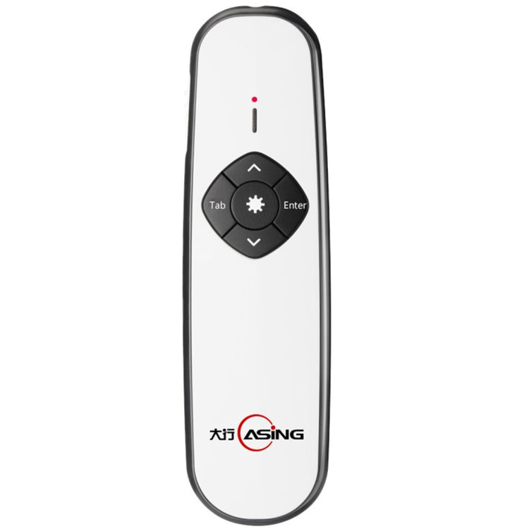 ASiNG A800 USB Charging 2.4GHz Wireless Presenter PowerPoint Clicker Representation Remote Control Pointer, Control Distance: 100m, Distance: 100m(White)