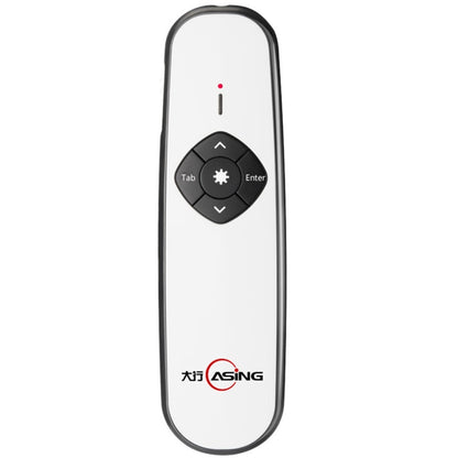 ASiNG A800 USB Charging 2.4GHz Wireless Presenter PowerPoint Clicker Representation Remote Control Pointer, Control Distance: 100m, Distance: 100m(White)